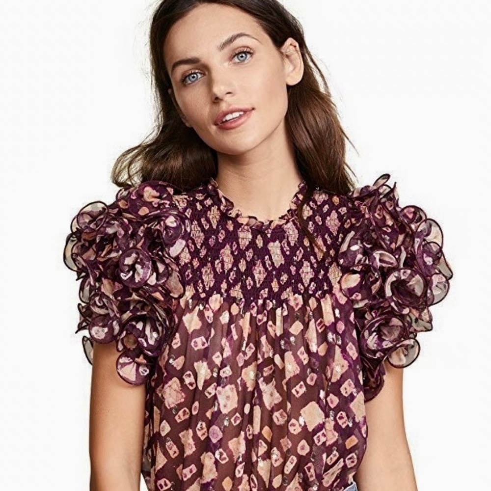 Ulla Johnson Melina Silk Blouse size 0/XS